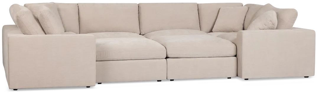 Breeze Taupe Fabric 8-piece Pit Sectional