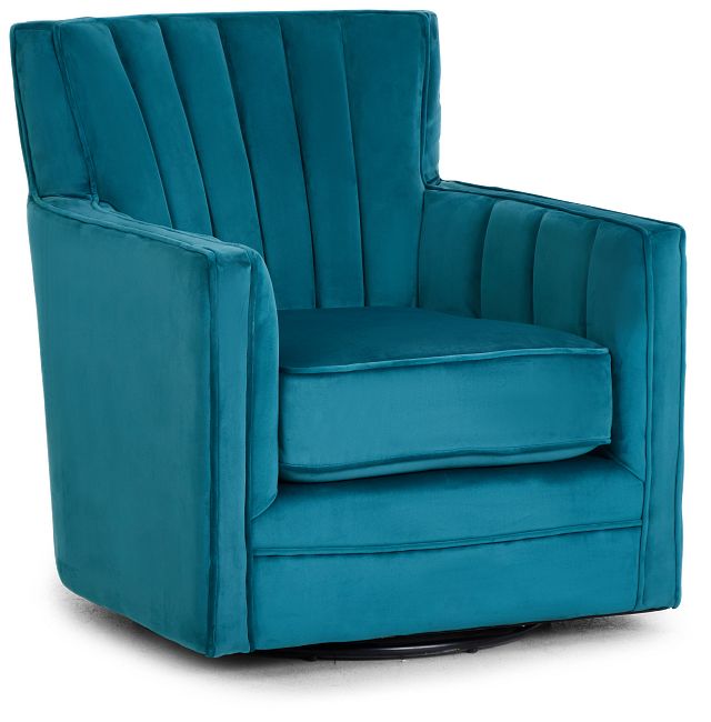 teal swivel accent chair