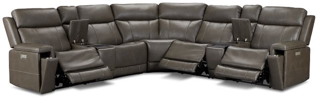 Jayden Gray Micro Large Triple Power Reclining Two-arm Sectional