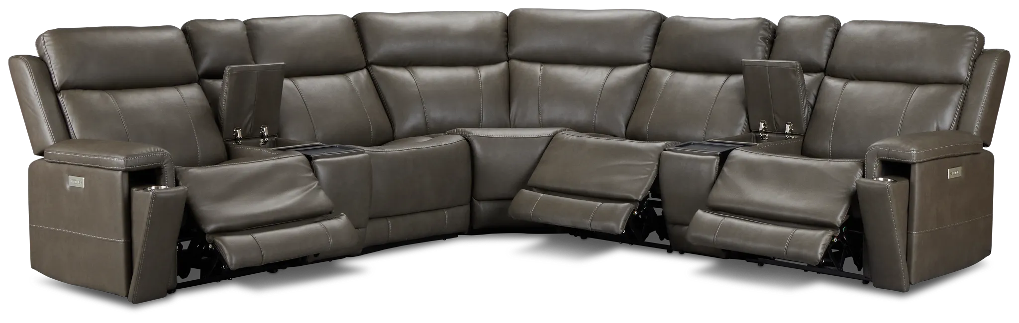 Jayden Gray Micro Large Triple Power Reclining Two-arm Sectional