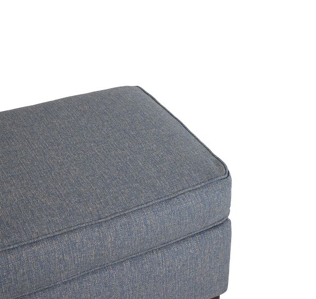 Austin Blue Fabric Ottoman