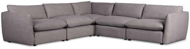 Serena Gray Fabric 5-piece Modular Sectional