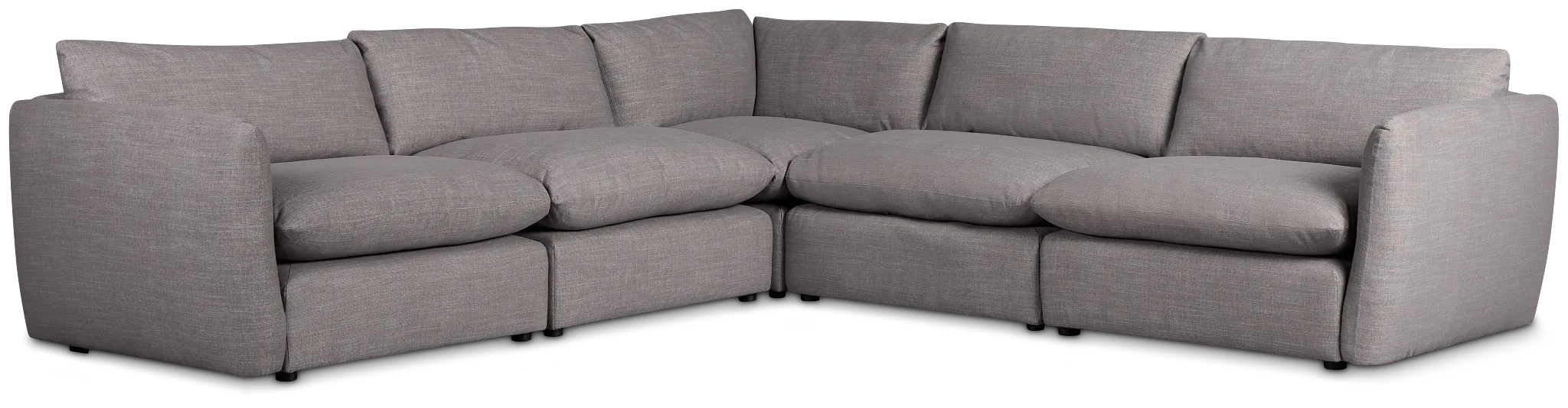 Serena Gray Fabric 5-piece Modular Sectional