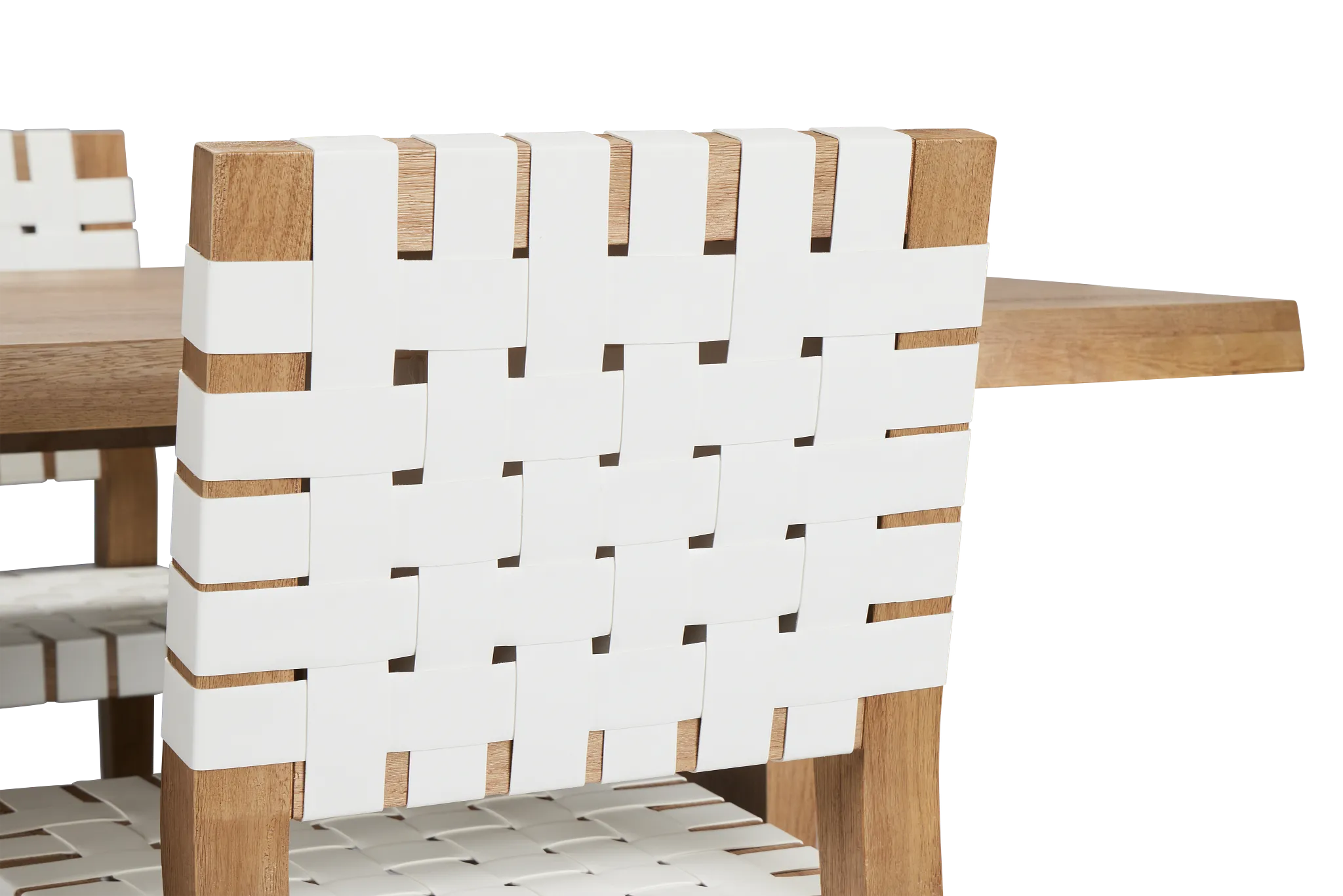 Haven Light Tone Wood Rectangular Table & 4 Woven Chairs