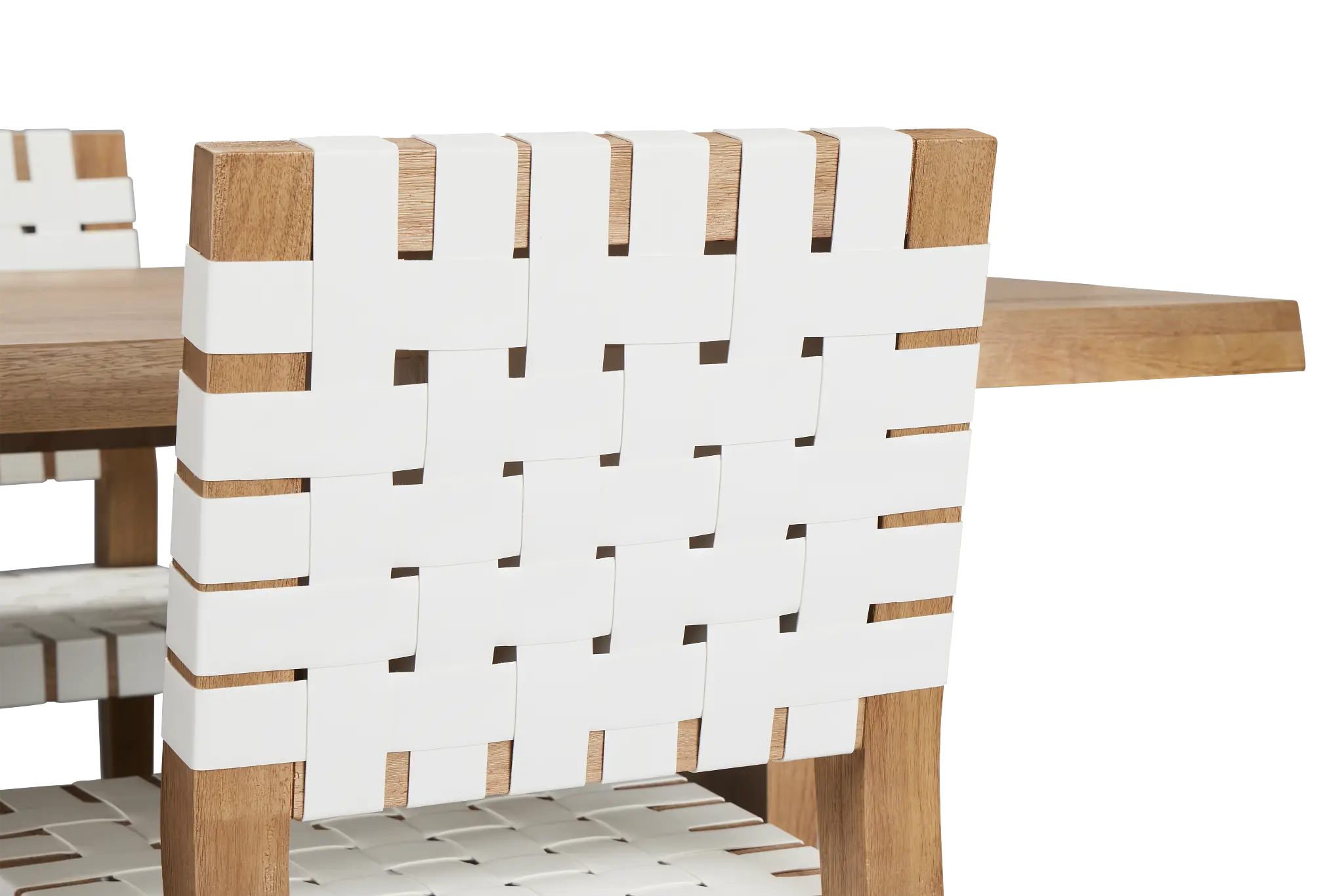 Haven Light Tone Wood Rectangular Table & 4 Woven Chairs Haven Light Tone Wood Rectangular Table & 4 Woven Chairs