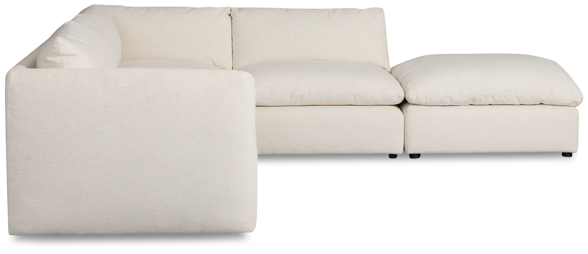Serena White Fabric 5-piece Left Facing Bumper Sectional Serena White Fabric 5-piece Left Facing Bumper Sectional