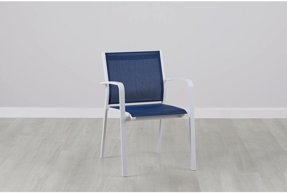 Lisbon Navy Sling Chair Outdoor Dining Chairs City Furniture