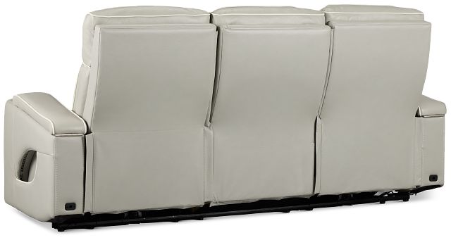 Nova Light Gray Lthr/vinyl Power Reclining Sofa W/ Massage