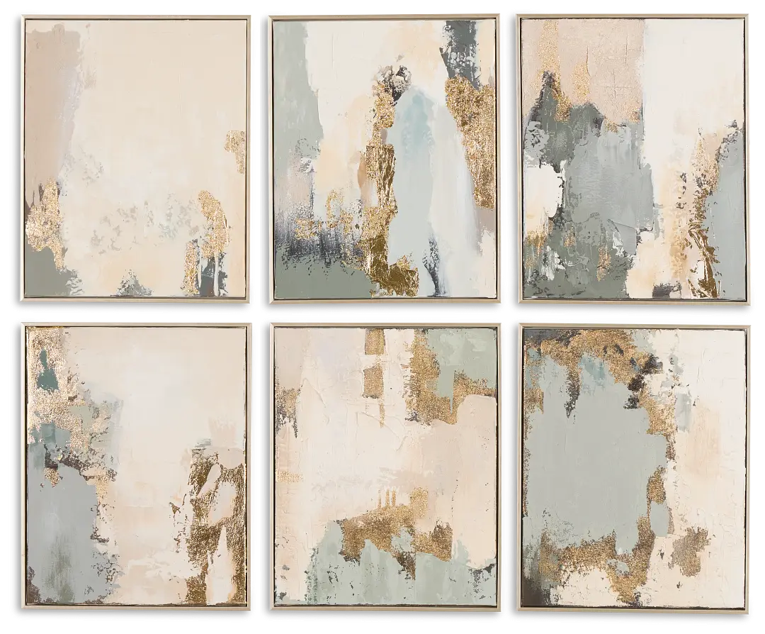 Azarmuth Light Beige Set Of 6 Canvas Wall Art Azarmuth Light Beige Set Of 6 Canvas Wall Art