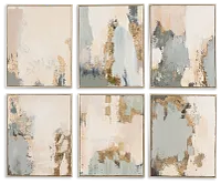 Azarmuth Light Beige Set Of 6 Canvas Wall Art