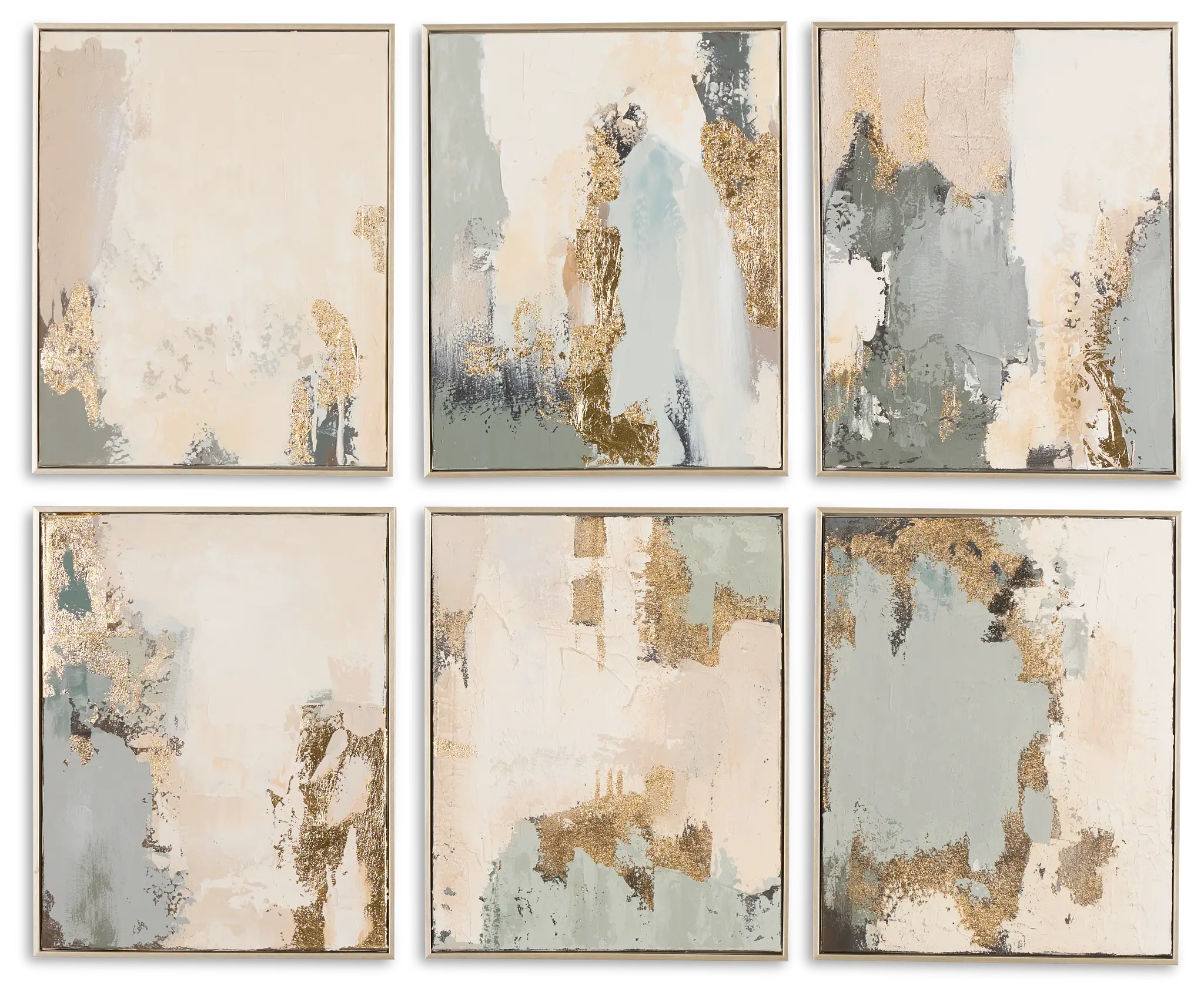 Azarmuth Light Beige Set Of 6 Canvas Wall Art Azarmuth Light Beige Set Of 6 Canvas Wall Art