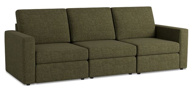 Citymod Green Fabric 3-piece Modular Sofa