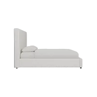 Grayton Linen Light Beige 54" Upholstered Platform Bed