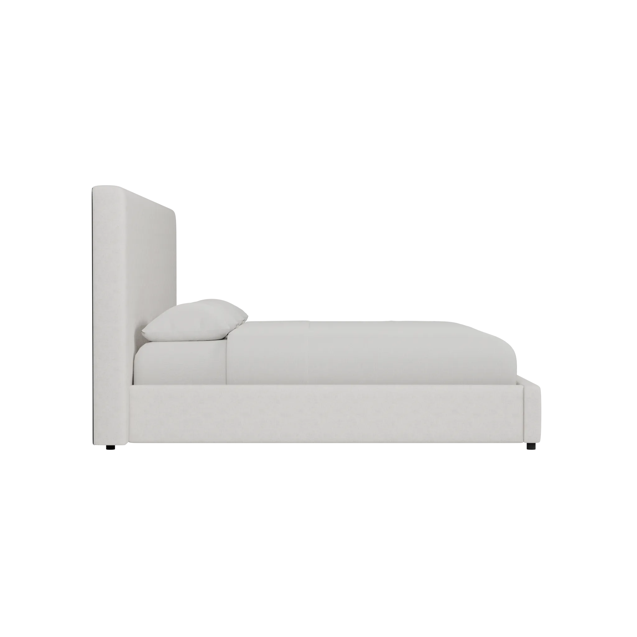 Grayton Linen Light Beige 54" Upholstered Platform Bed
