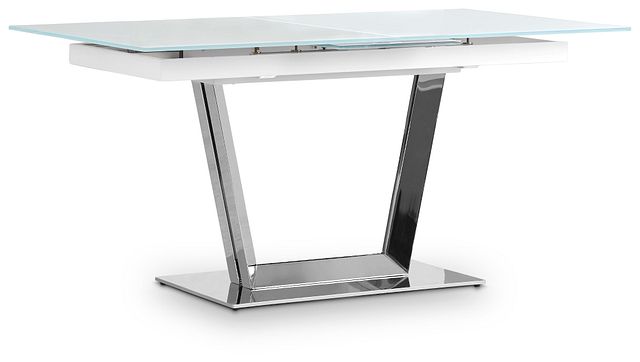 Treviso White Glass Rectangular Table