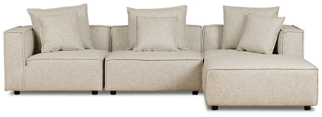 Tatum Beige Fabric 4-piece Bumper Sectional