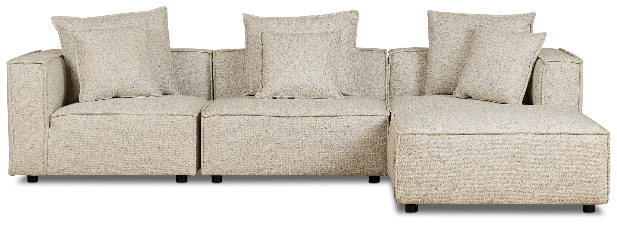 Tatum Beige Fabric 4-piece Bumper Sectional Tatum Beige Fabric 4-piece Bumper Sectional