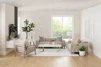 Reyna Beige Micro Power Reclining Sofa