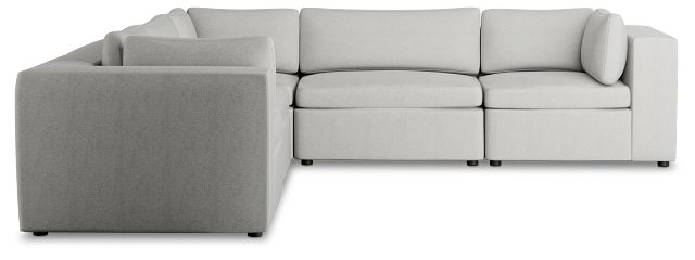 Destin Sutton Gray Fabric 5-piece Modular Sectional