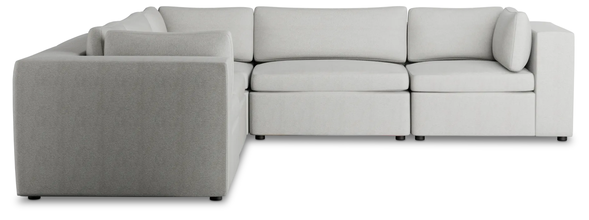 Destin Sutton Gray Fabric 5-piece Modular Sectional