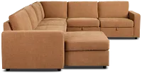 Addie Brown Fabric Medium Left Chaise Storage Sleeper Sectional