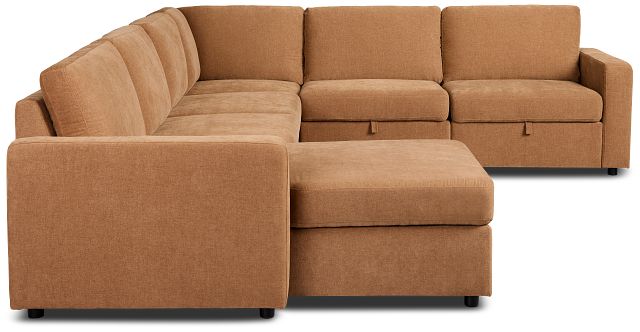 Addie Brown Fabric Medium Left Chaise Storage Sleeper Sectional