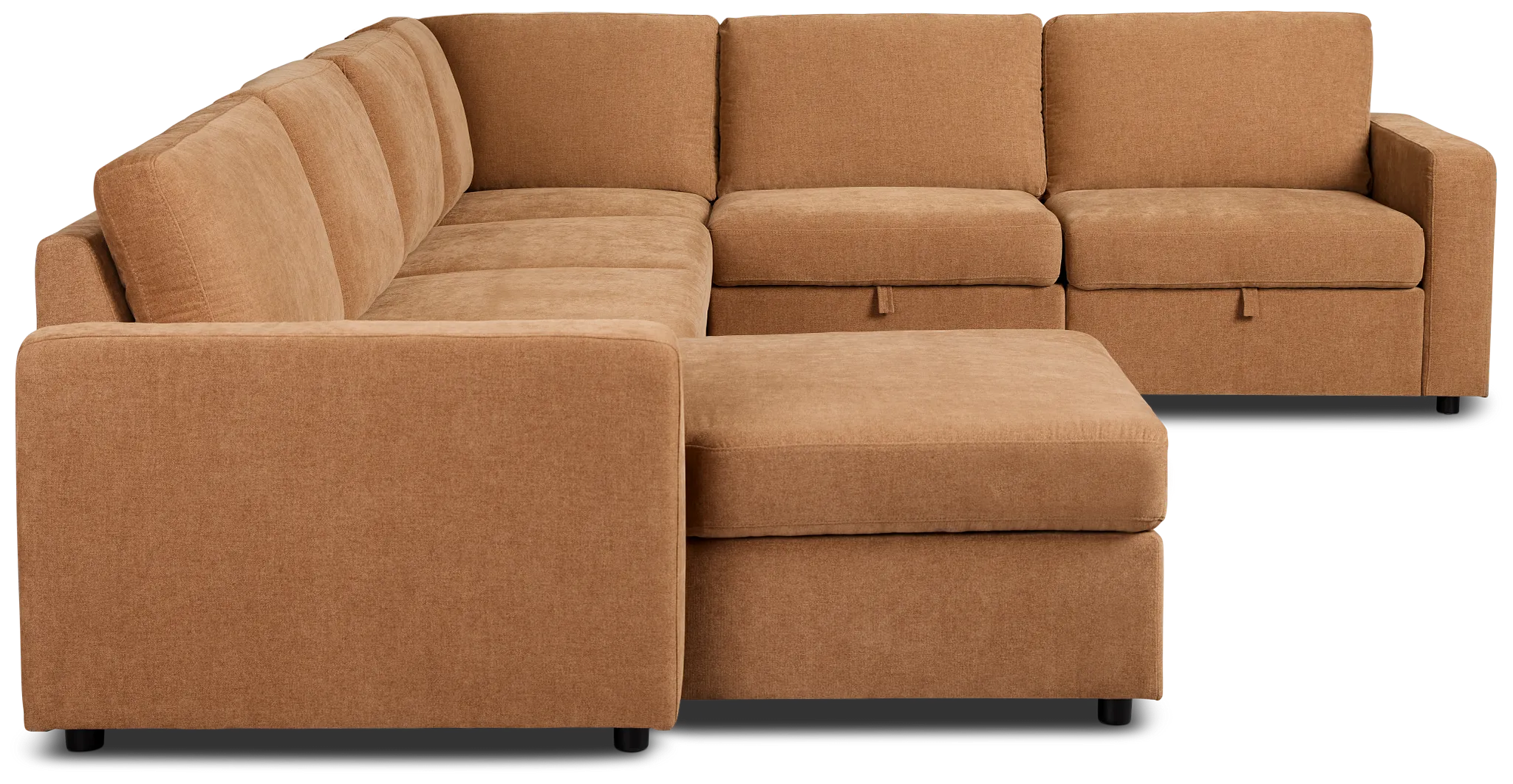 Addie Brown Fabric Medium Left Chaise Storage Sleeper Sectional