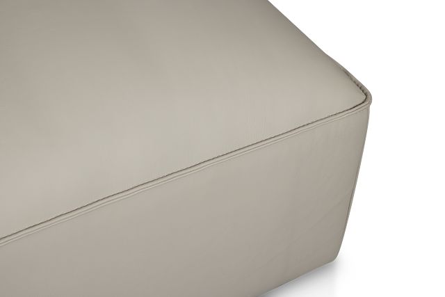 Blanca Gray Leather Ottoman