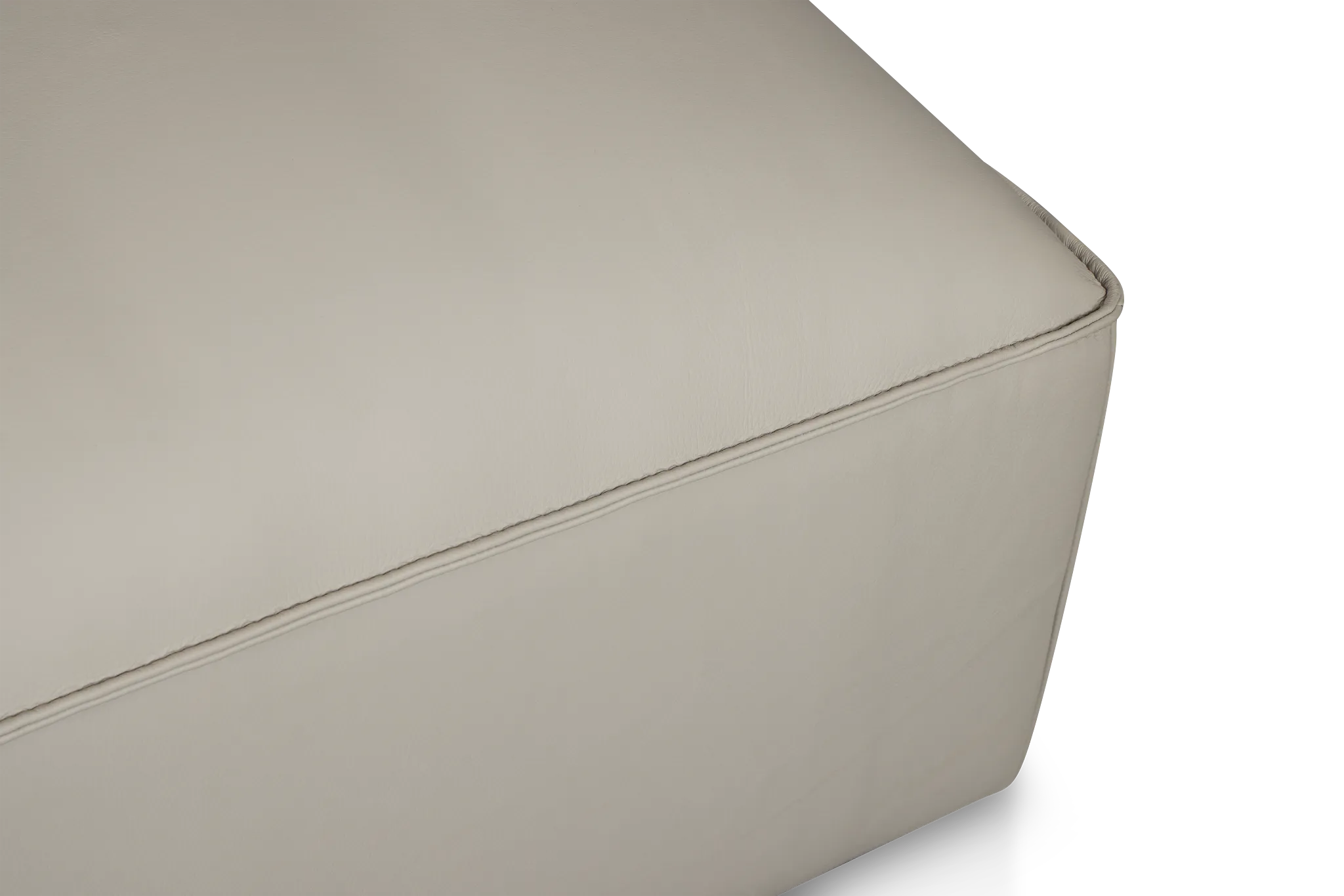 Blanca Gray Leather Ottoman