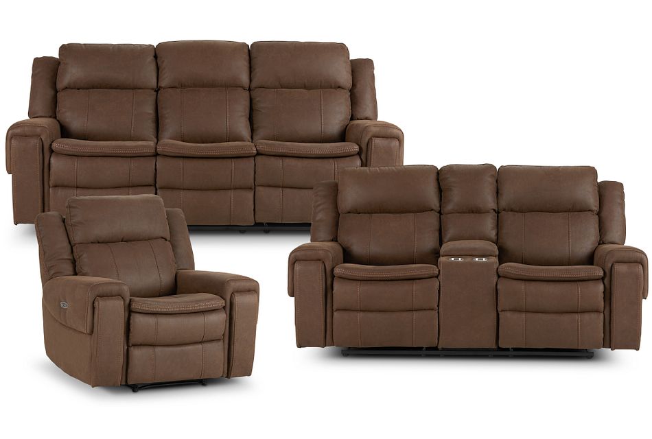 Scout Brown Micro Power Reclining Living Room Living Room