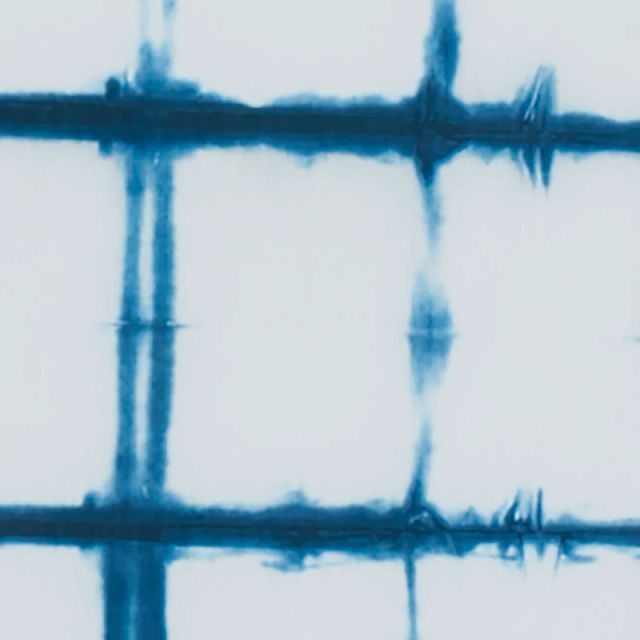 Grid Blue Framed Wall Art