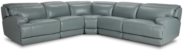 Reign Green Lthr/vinyl Small Two-arm Power Reclining Sectional