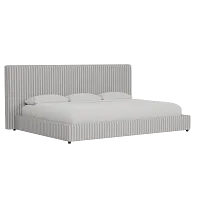 Grayton Sea Lane Light Gray 54" Upholstered Platform Bed
