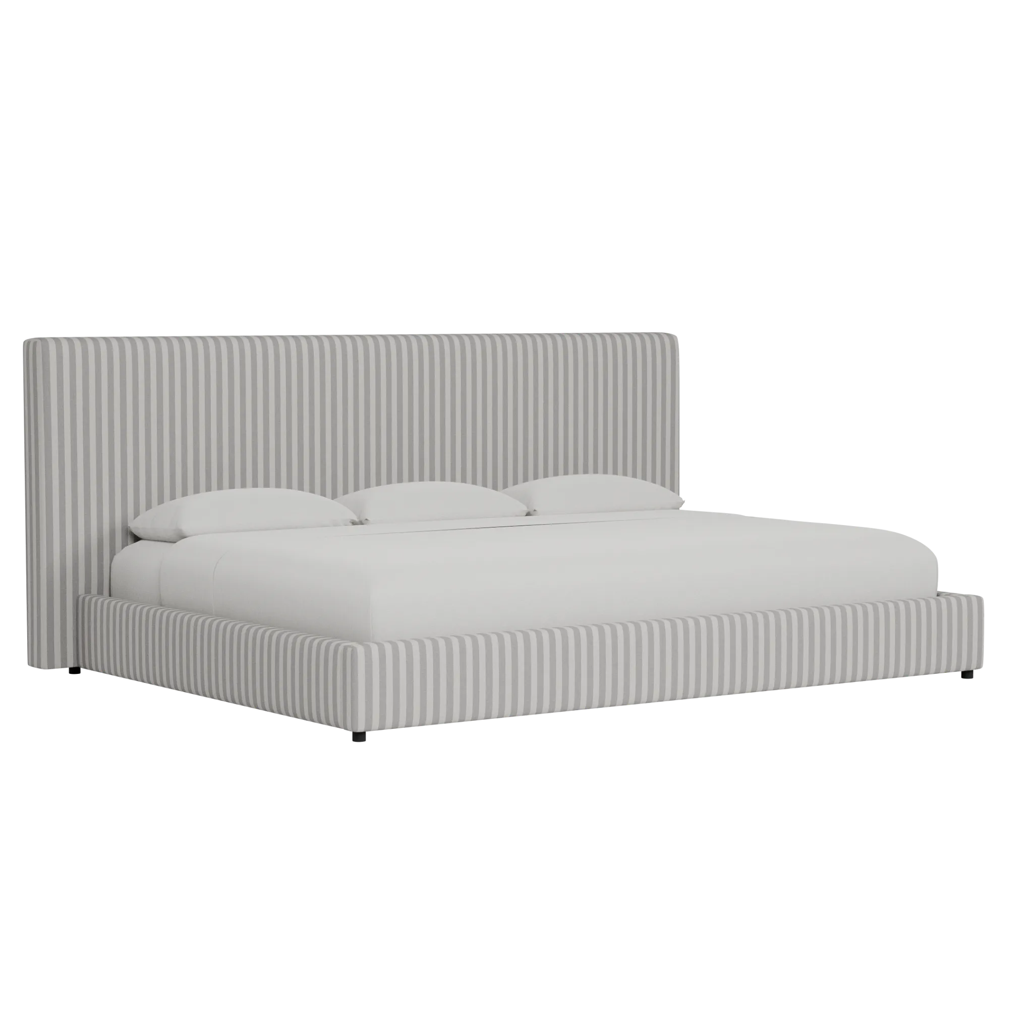 Grayton Sea Lane Light Gray 54" Upholstered Platform Bed