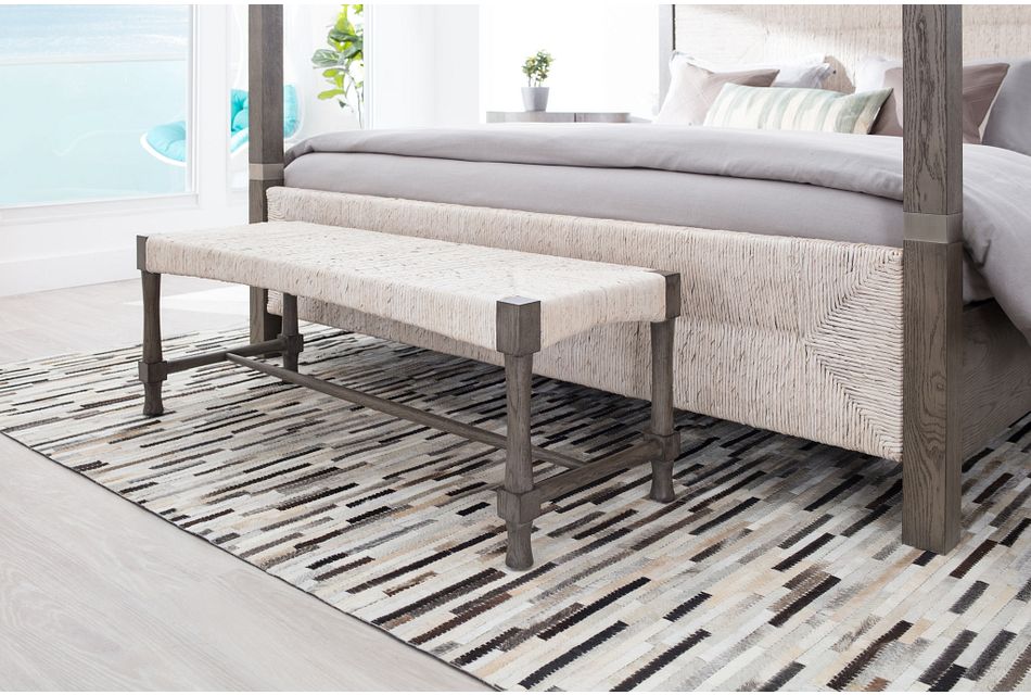 Palma Light Tone Woven Bench Bedroom Benches City Furniture