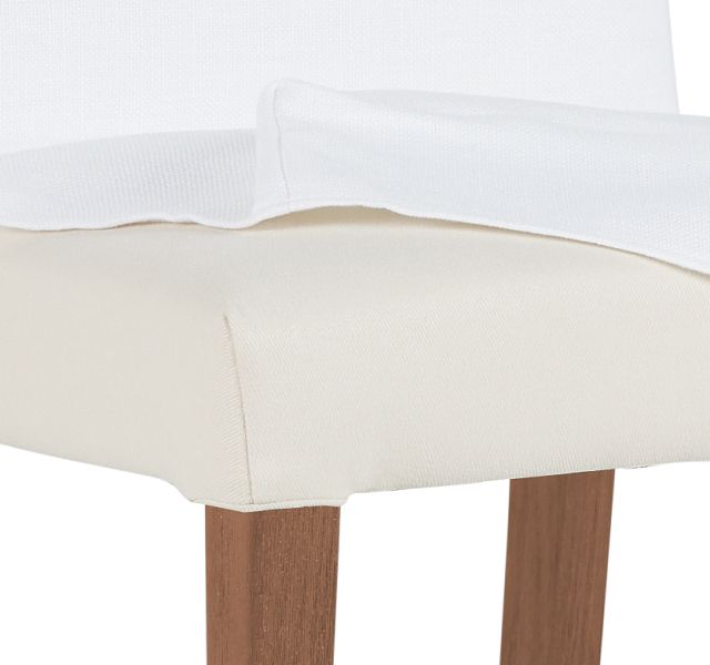 Harbor White Short Slipcover Chair With Light Tone Leg