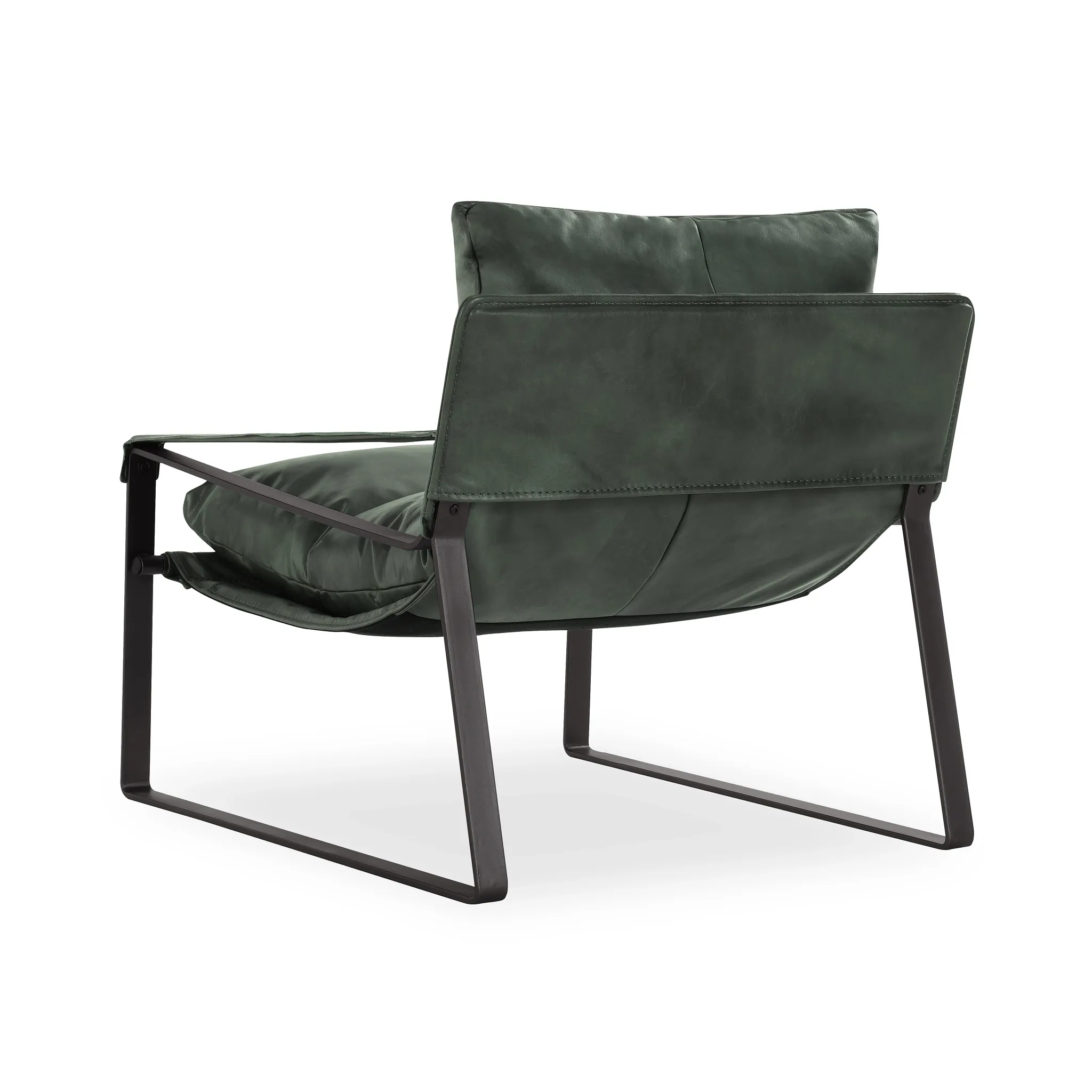 Times Green Leather Accent Chair