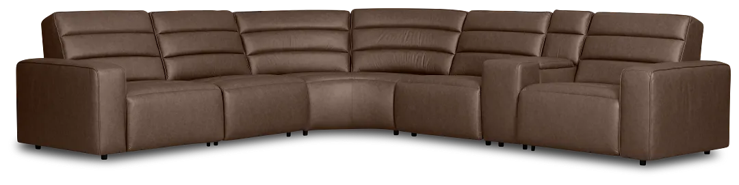 Sawyer Dark Brown Micro Medium Dual Power 2-arm Reclining Sectional