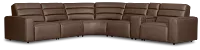 Sawyer Dark Brown Micro Medium Dual Power 2-arm Reclining Sectional
