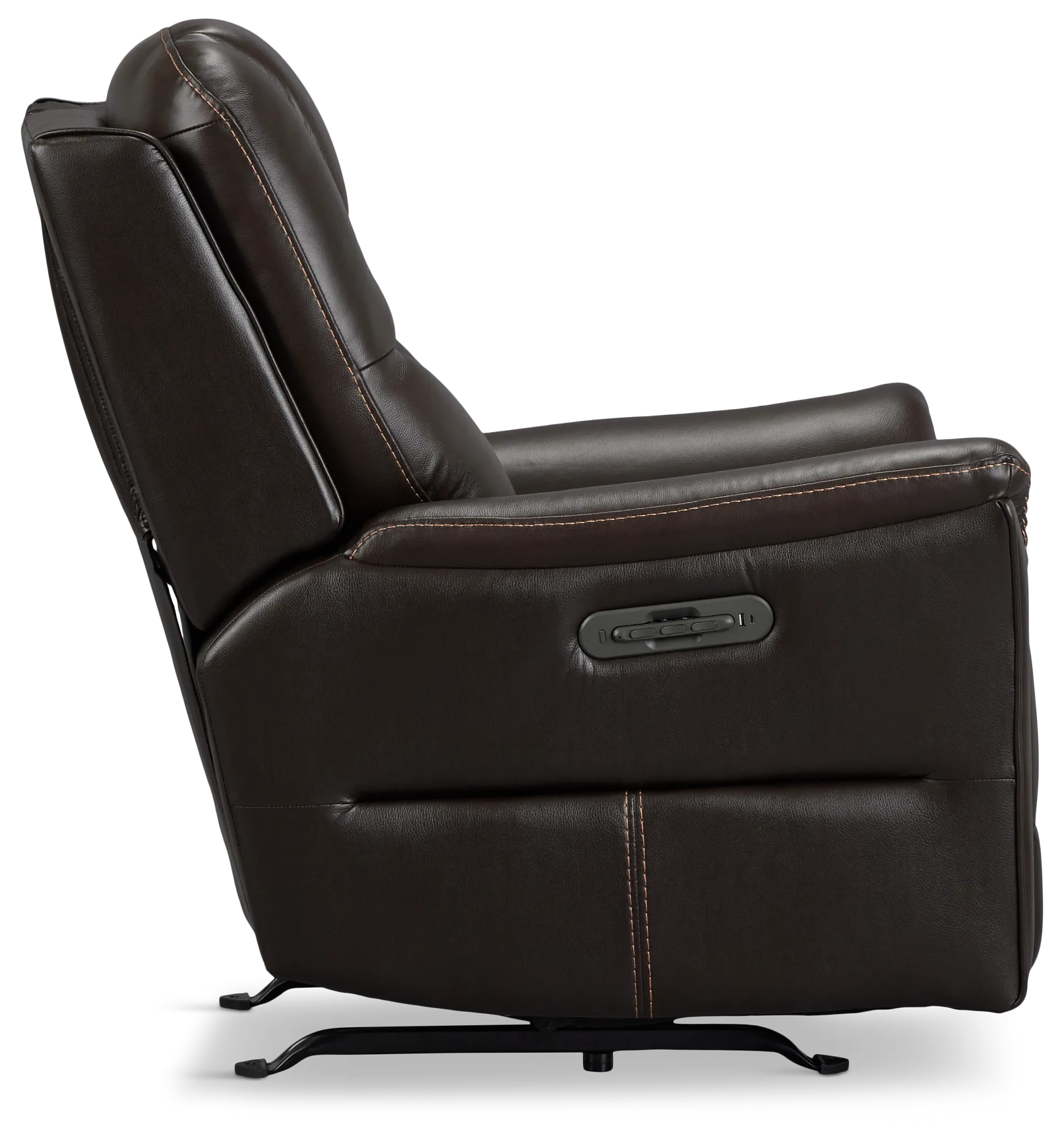 Archie Dark Brown Lthr/vinyl Power Recliner With Heat And Massage