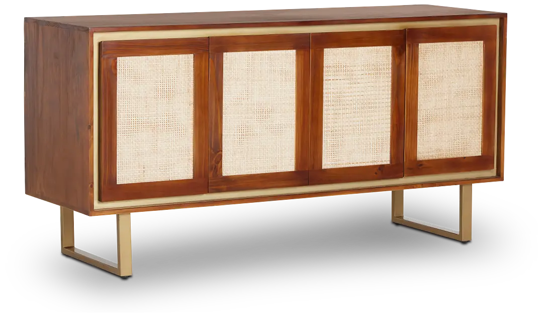 Briar Mid Tone Four-door Cabinet Briar Mid Tone Four-door Cabinet