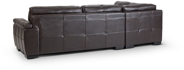 Braden Dark Brown Leather Small Left Bumper Sectional