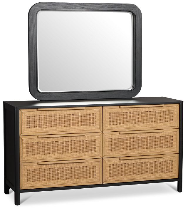 Pacific Two-tone 6-drawer Dresser & Mirror
