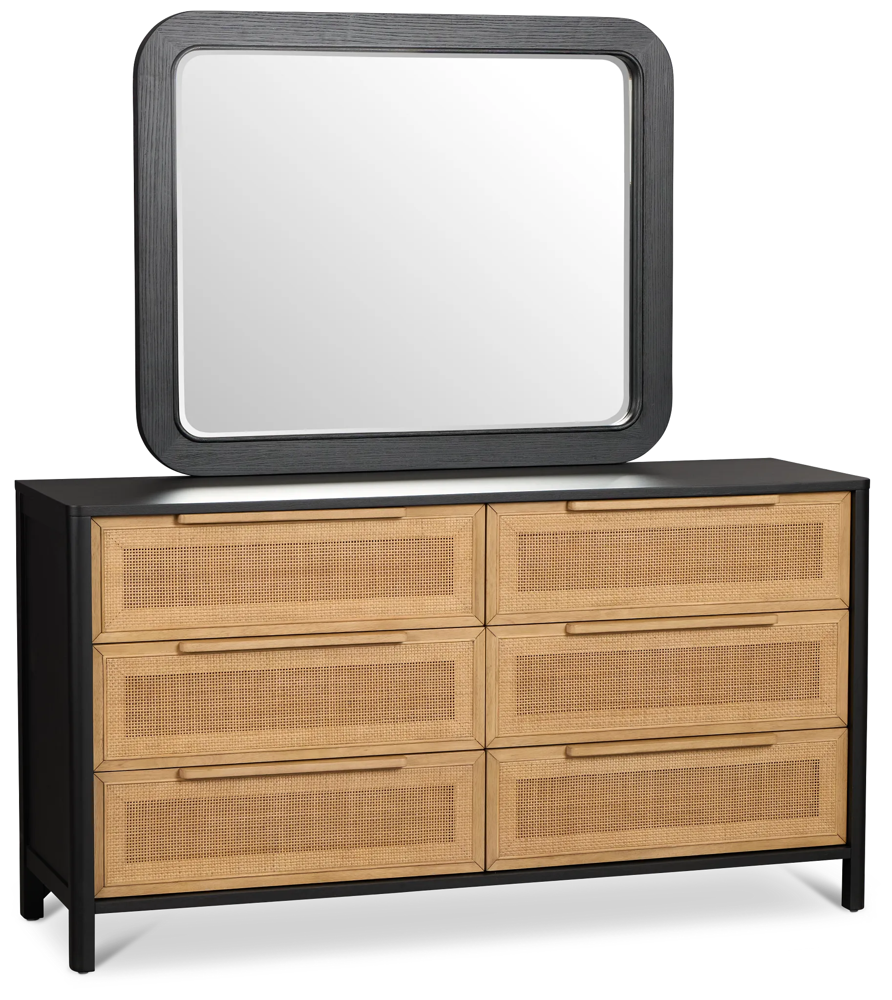 Pacific Two-tone 6-drawer Dresser & Mirror