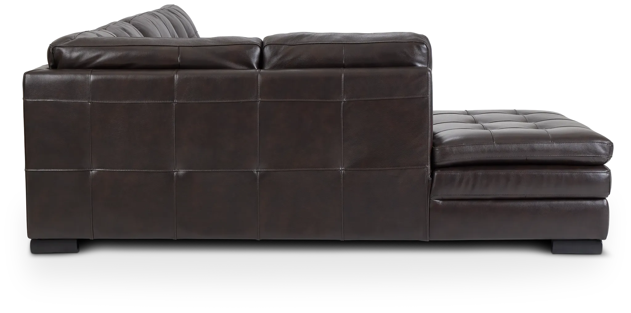 Braden Dark Brown Leather Medium Left Bumper Sectional