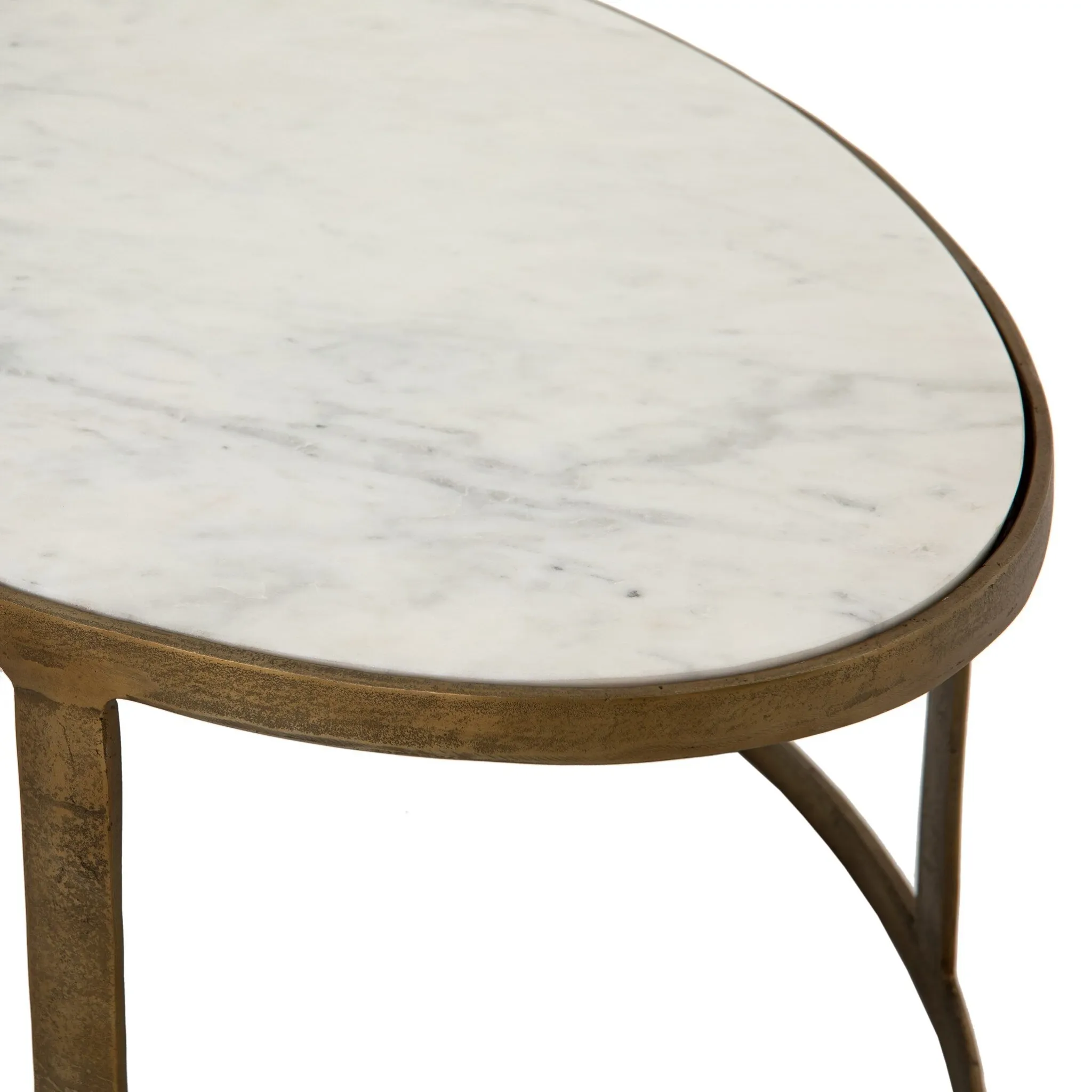 Four Hands Caren White Marble Nesting Coffee Table