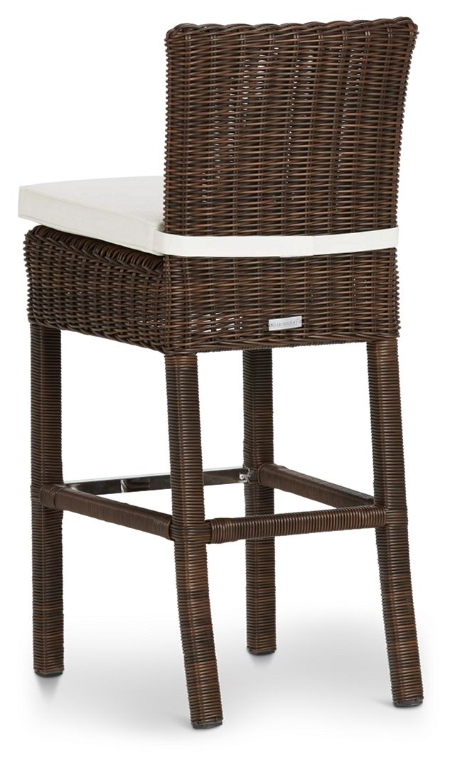 Canyon Dark Brown White Woven 30" Barstool