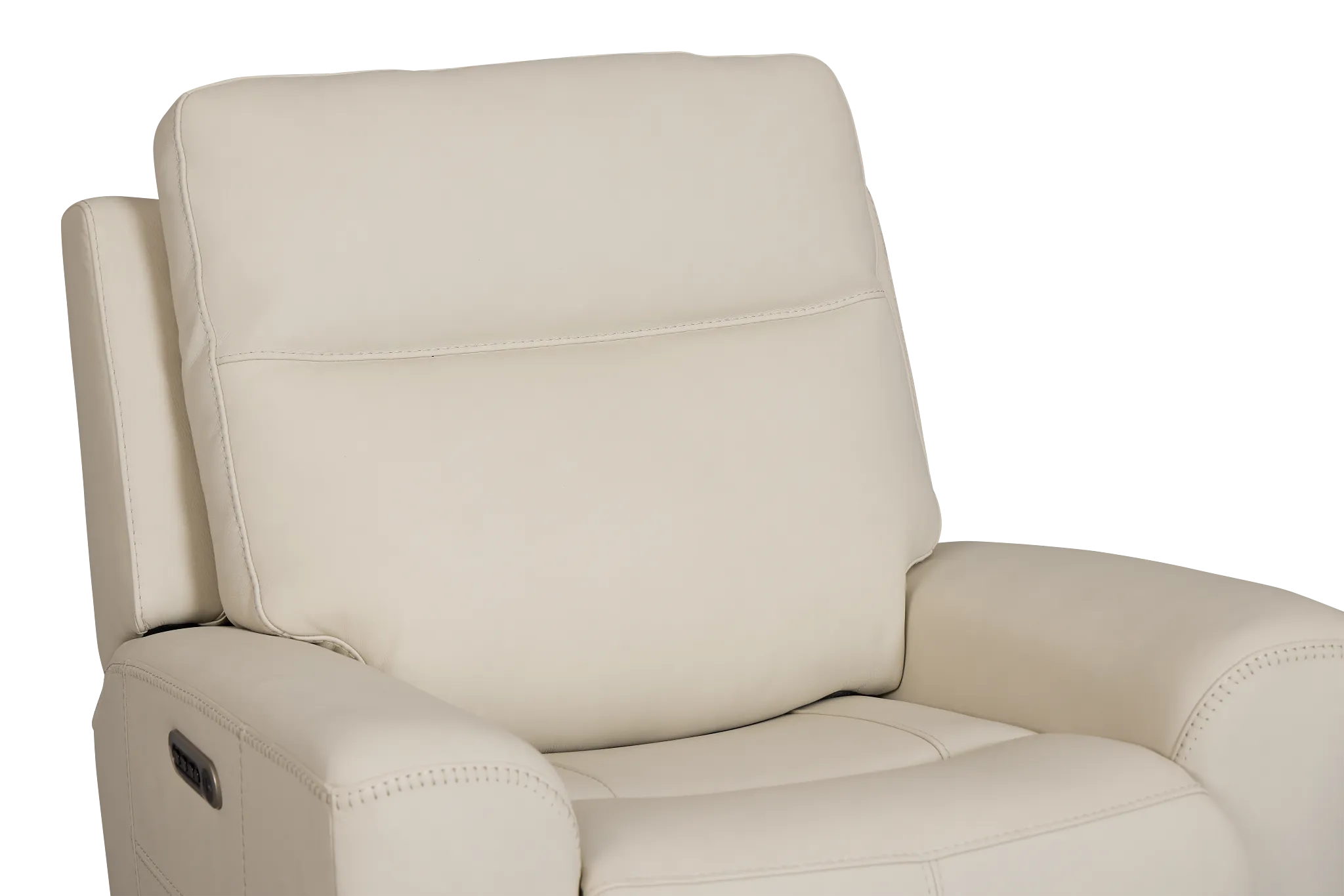 Sterling Ivory Lthr/vinyl Power Recliner
