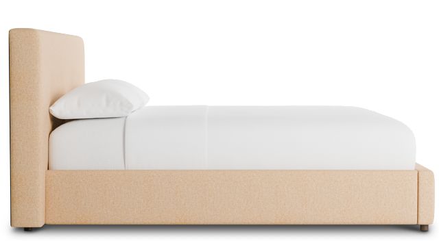 Grayton Merino Taupe 44" Upholstered Platform Bed