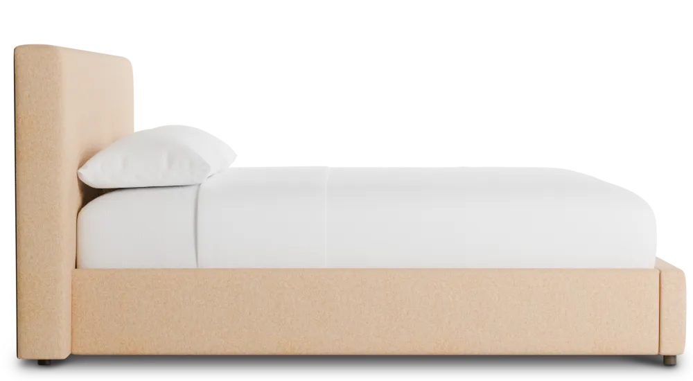 Grayton Merino Taupe 44" Upholstered Platform Bed